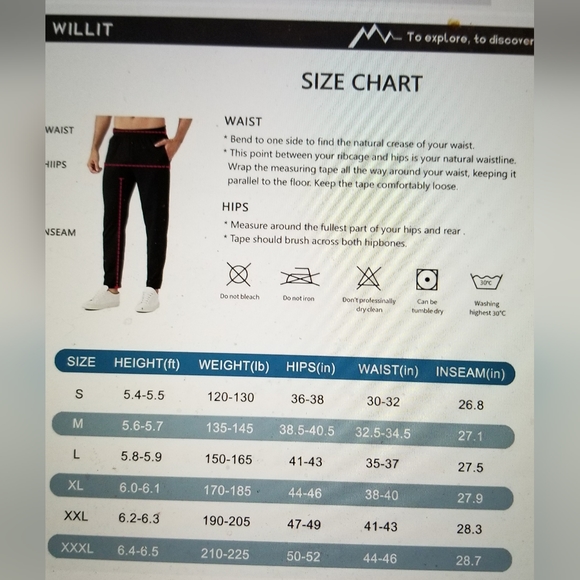 NWT WILLIT MENS STRETCH LIGHTWEIGHT JOGGERS WORKOUT ZIPPER POCKET PANTS - Picture 6 of 9